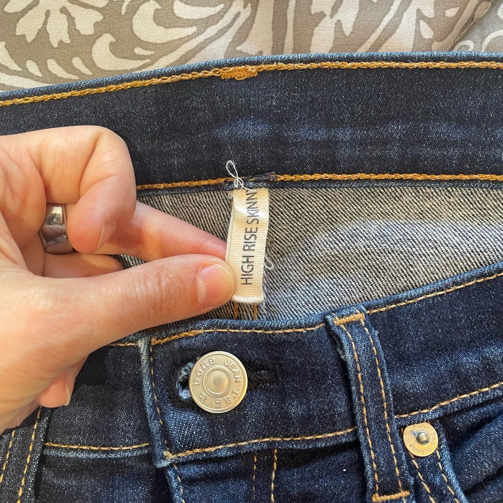 Rag & Bone Dark Blue High-Rise Skinny Jeans